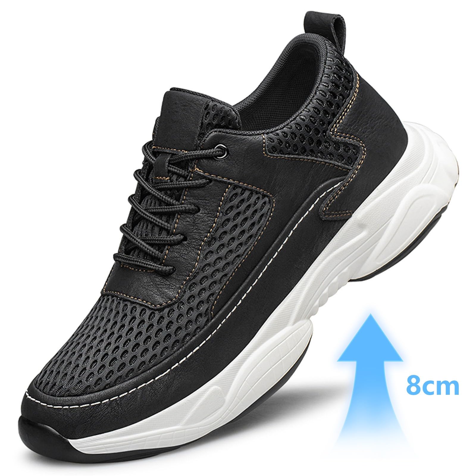 Sneakers da uomo in rete leggera traspirante con tacco invisibile 6/8/10 cm Taller scarpe sportive casual sneakers traspiranti per città tempo libero e passeggiate