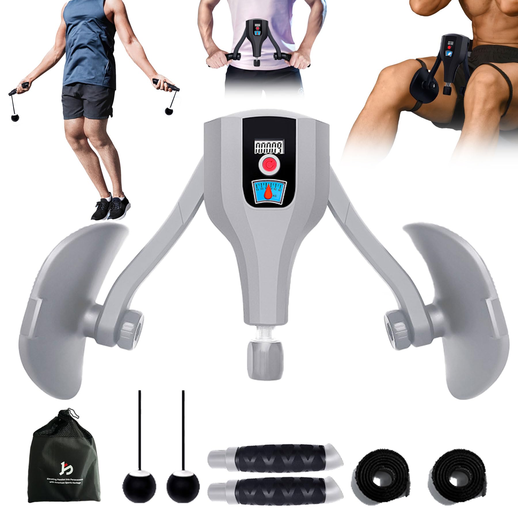 Lunhush Thigh Trainer 0-132 lbs Adjustable Resistance Pelvic Floor Muscle Kegel Exerciser, Thigh Exerciser & Booty Trainer for Women & Men, Pelvic Floor Exercise Workout Machine (GY)