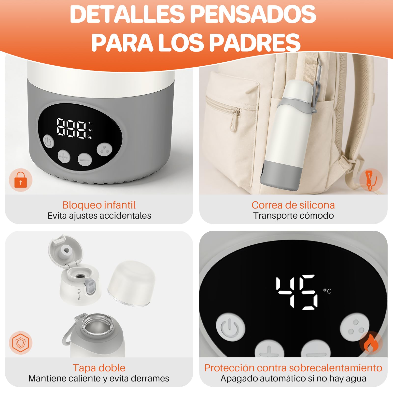 FUNYKICH Calienta Biberones Portátil 500ml 2-3min de Calentamiento