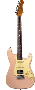 JS400 PKR Strat Guitar, HSS Alnico pickups, solid basswood body, 22 frets rosewood fingerboard roasted maple neck, 2 point tremolo