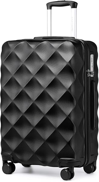 British Traveller Valise Grande Taille 74.5x49x30.5cm,Valise Soute 91L Rigide et Légère avec 4 roulettes 360° et Serrure TSA Idéale pour Voyages Longs(Noir) - 1