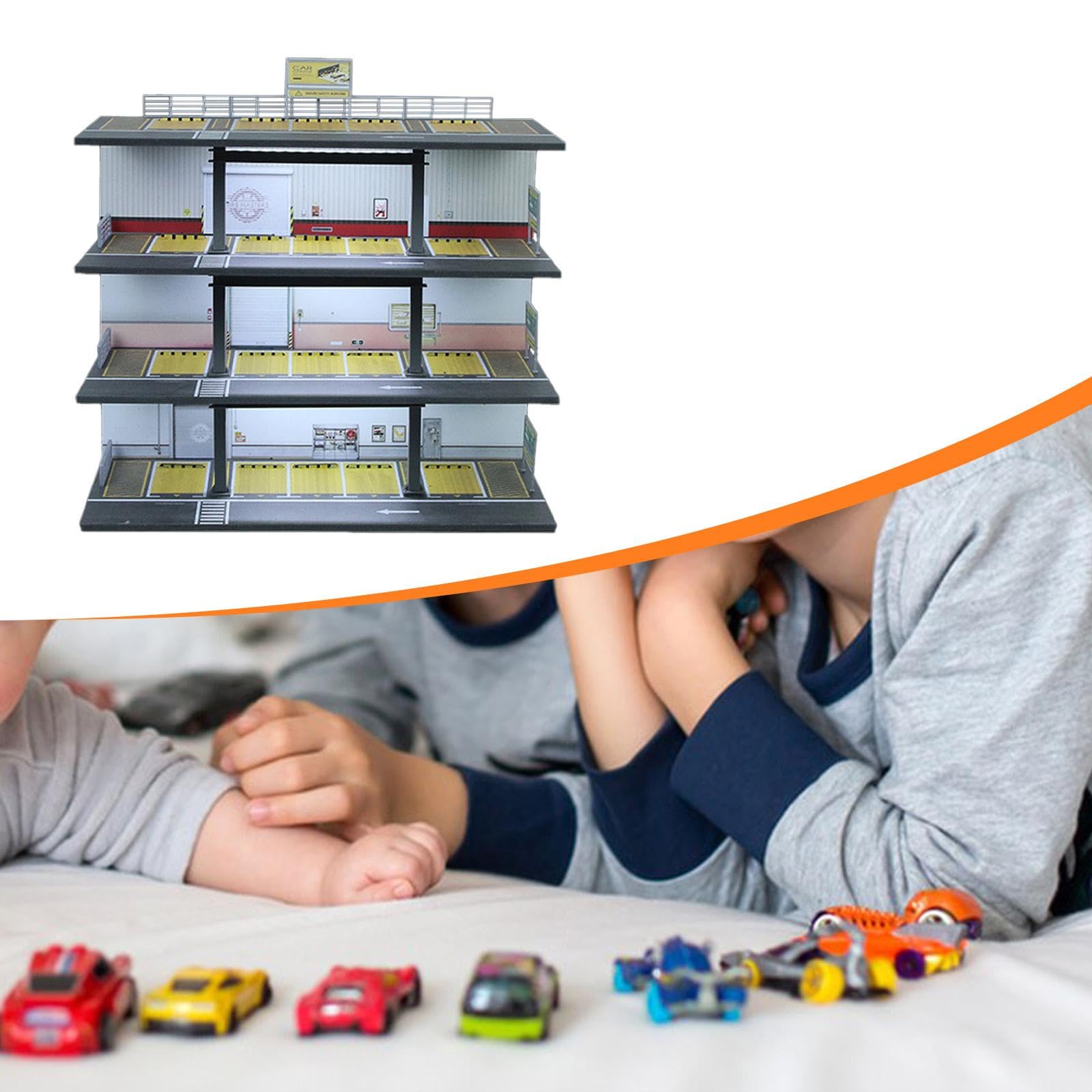 Vitrine für Modellautos Im Maßstab 1:64, Parkhaus Diorama, Aufbewahrungsbox für Spielzeugautos, Style A