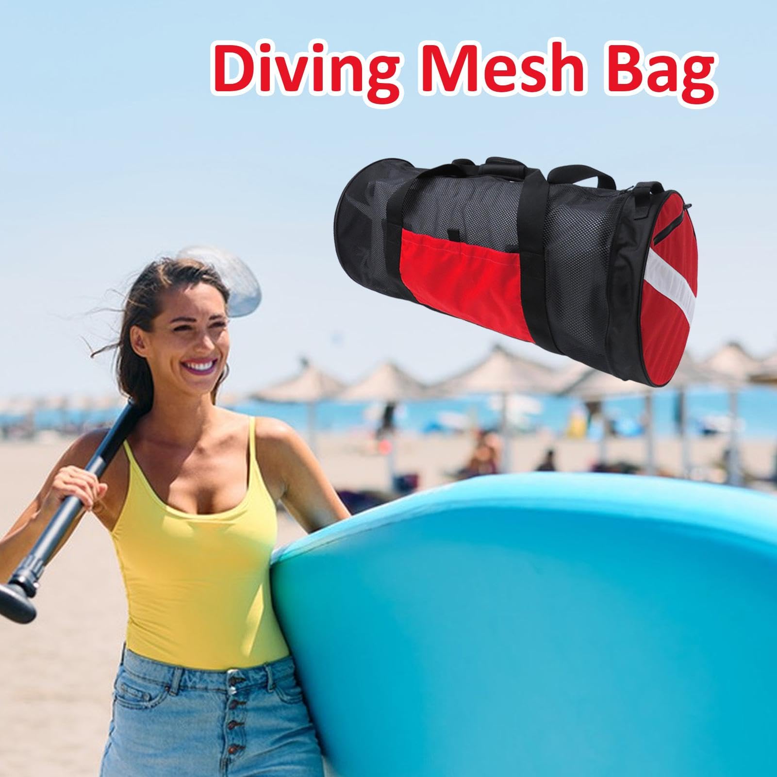 Borsone in rete, grande borsa da spiaggia per immersioni subacquee e snorkeling, 78 litri, con tracolla, per pesca subacquea e apnea | snorkeling, 78 litri, con tracolla, per pesca subacquea e apnea