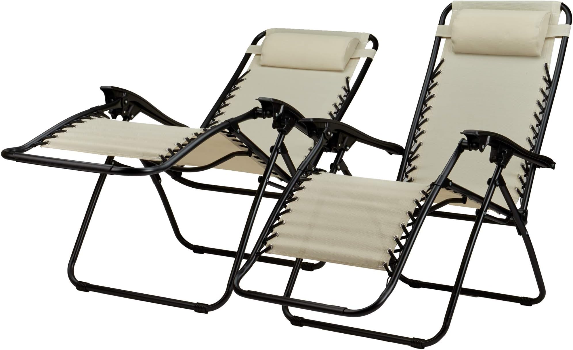 Riviera Multi-position Relaxer Chairs Cream 2 Pack