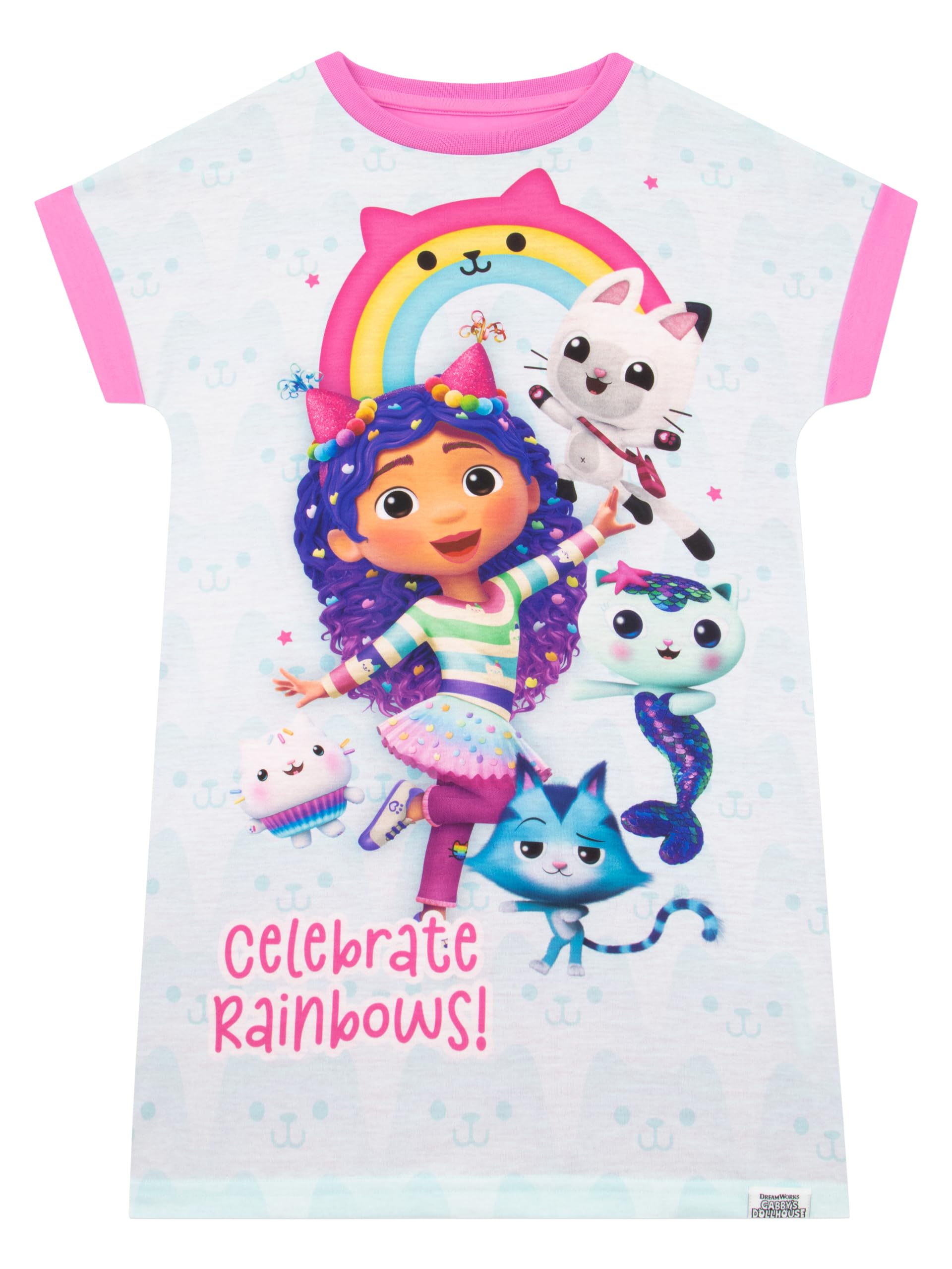 DreamWorks Gabby’s Dollhouse Girls Nightdress | Gabby Cat Night Dress | Girls’ Nighties | Blue 8-9 Years
