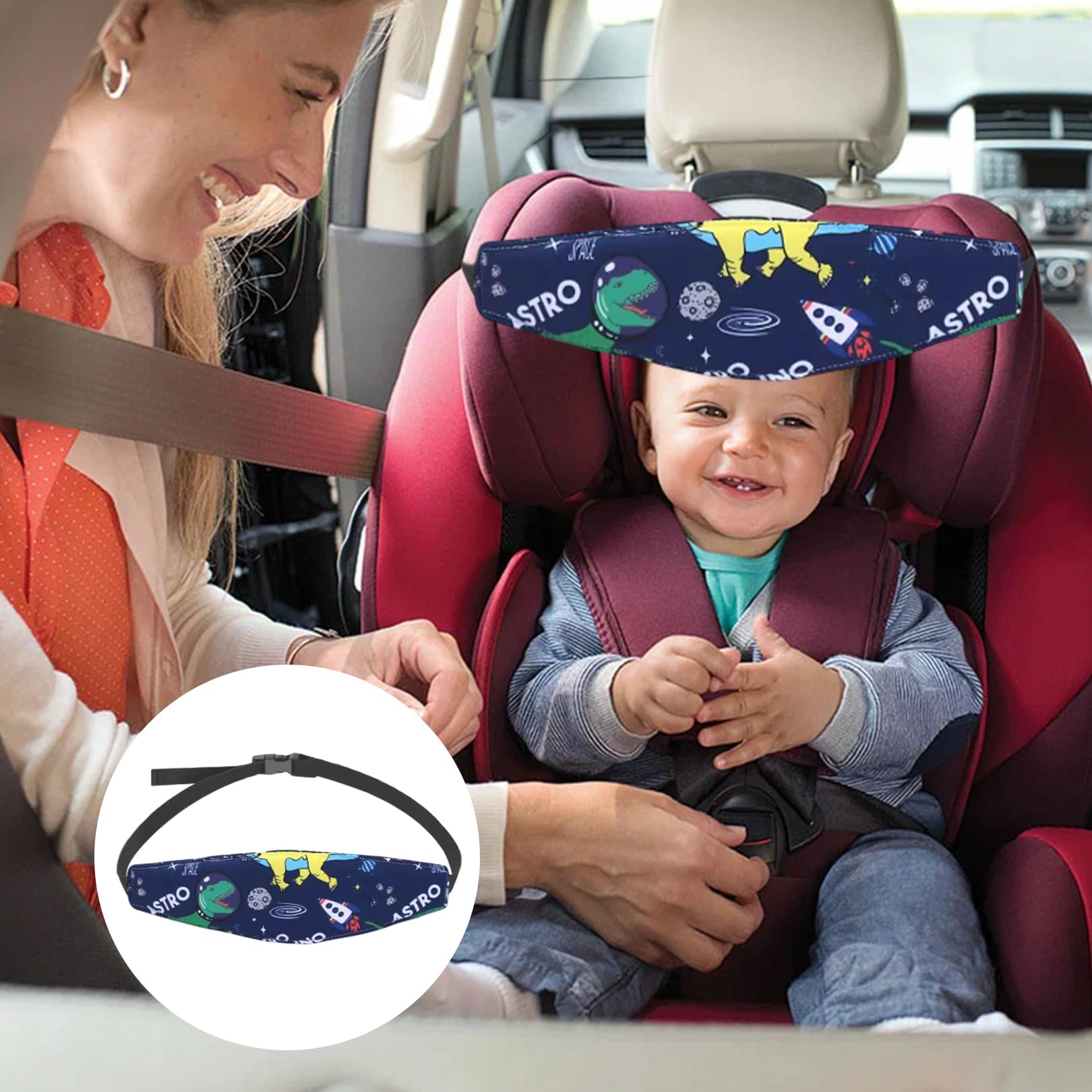 2 Pezzi Poggiatesta Auto Bambini,Cinturino Supporto Testa Bambini,Regolabile Auto Sicurezza Cinturino,Supporto Testa Seggiolino Auto,Fascia Poggiatesta,Accessori Reggitesta per Dormire Autos Bambinio