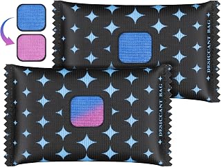 100g Rechargeable Silica Gel Moisture Absorbers,2 Pack Desiccant Packs for Storage,Dehumidifier Bags for Storage Bins, Closets,Cars - Effective Moisture Control Solution (StarStar Color)