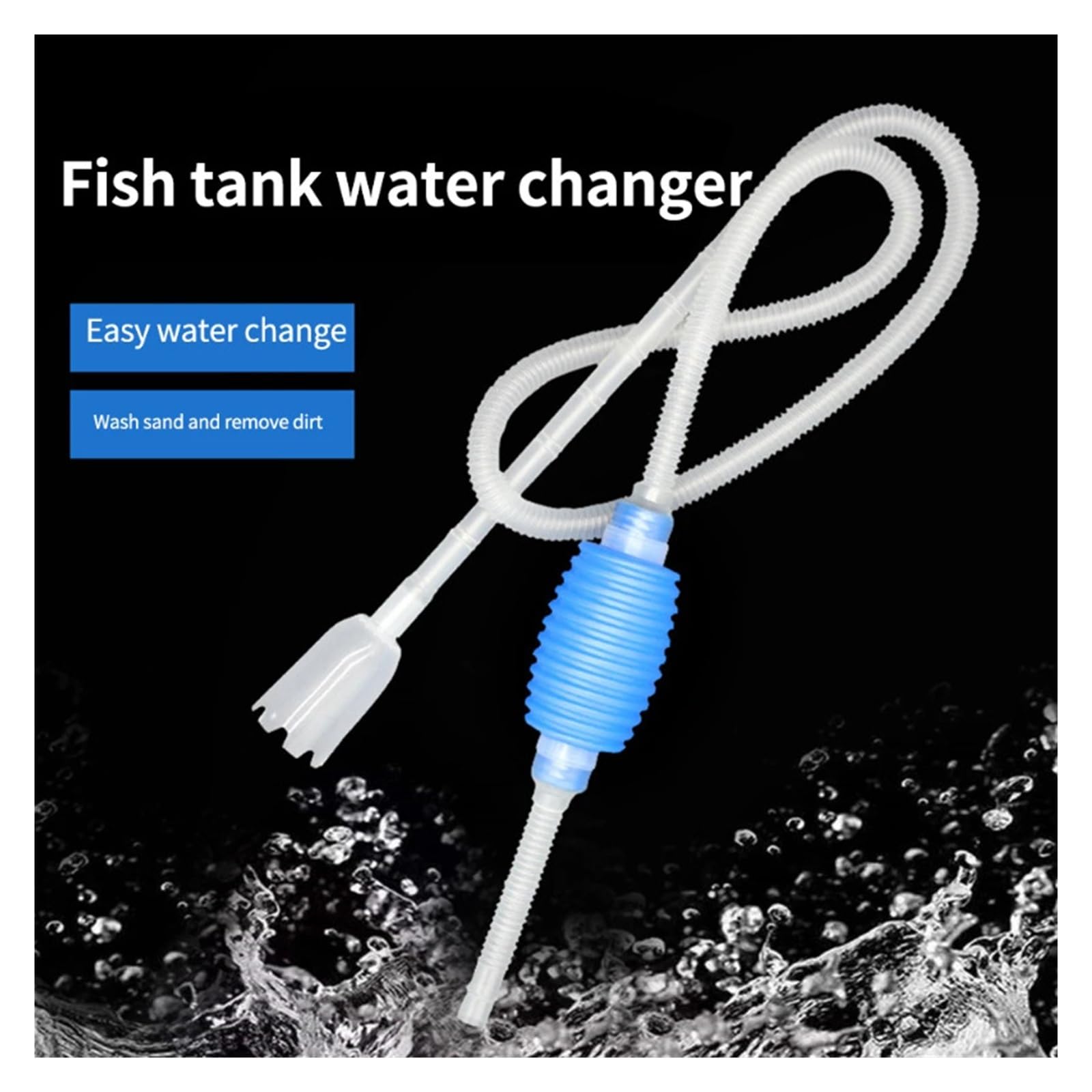 Siphon d'aquarium Siphon for Aquarium aspirateur Filtre à Eau de Gravier Nettoyeur Pompe à Siphon Nettoyeur Manuel aspirateur changeur sûr