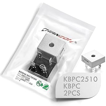 (Pack of 2 Pieces) Chanzon KBPC2510 Bridge Rectifier Diode 25A 1000V KBPC Single Phase?? Full Wave 25 Amp 1000 Volt Electronic Silicon Diodes
