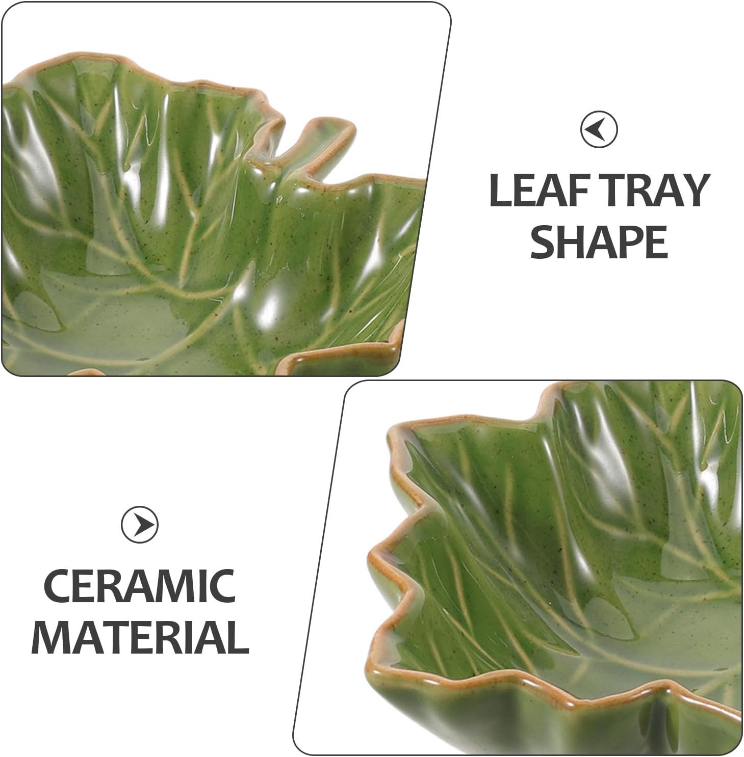 KICHOUSE Ceramic Birdbath Bowl: Decorative Rustic Leaf Shaped Feeder Dish for Small Birds - Tabletop Or Ground Birdbath for Outdoor Garden Decor