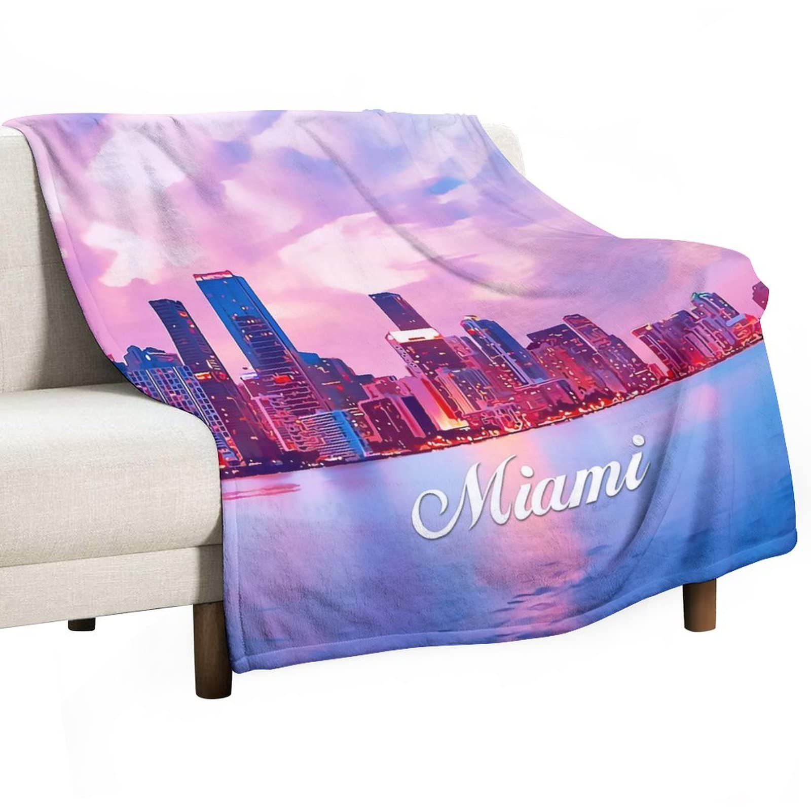 Couverture surdimensionnée en polaire Miami jeté de canapé design