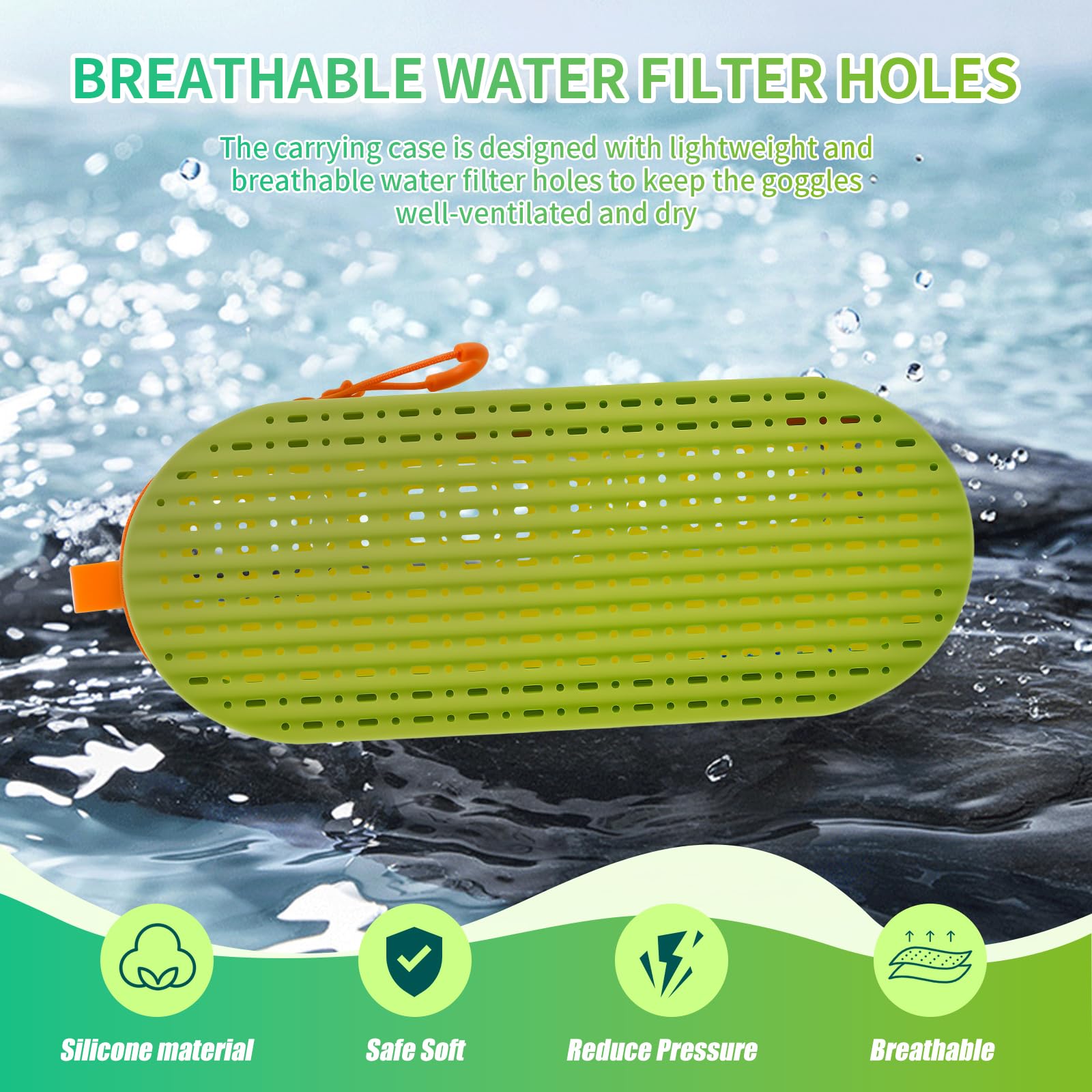 ZJRDYYK 2 Pack Swim Goggle Case For Swimming Goggles, Silicone Swimming Goggles Case, Swimming Goggle Protective Cases