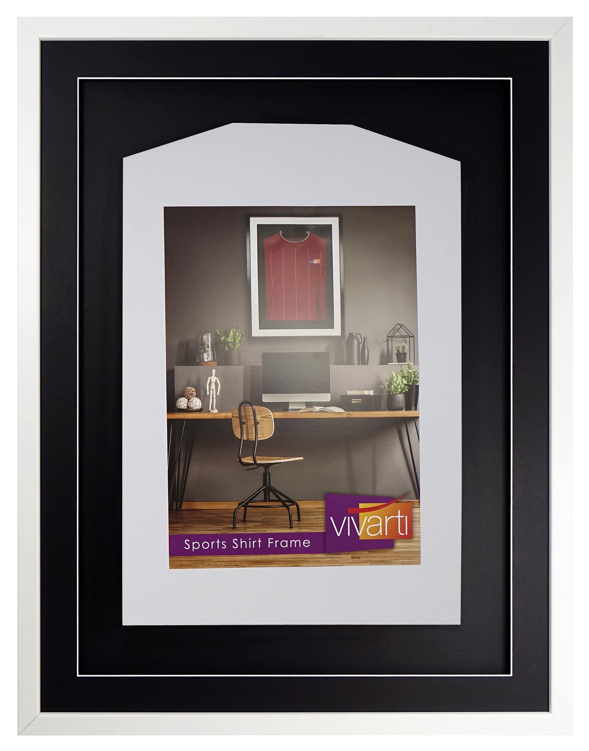 Trikot-Rahmen Display 60x80cm Aus Holz & Acryl - Schattenbox Für Fußballtrikots & Sportshirts