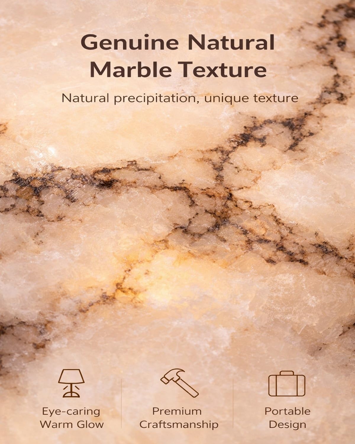 Marble Lamp Night Light Motion Tap Onyx Lamp Stone Touch Light Bedside Table Lamps Type-C Rechargeable Small Desk Bedside Small Lamps Portable Tap Lights for Cozy Bedroom LED Ambient Lantern