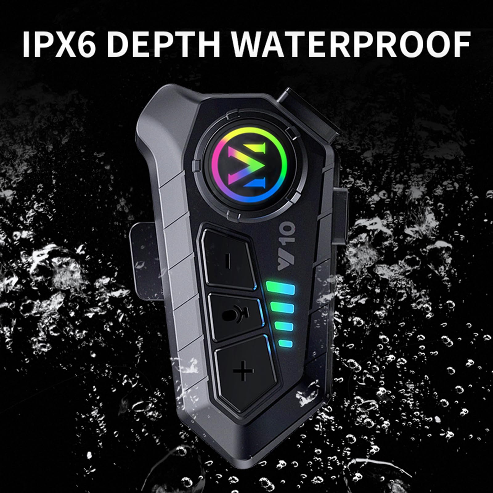 Docooler Y10 Motorcycle BT5.3 Intercom Headset Noise Cancellation Compatible with a Variety of Helmets, Black, Hard Mic - Image 4