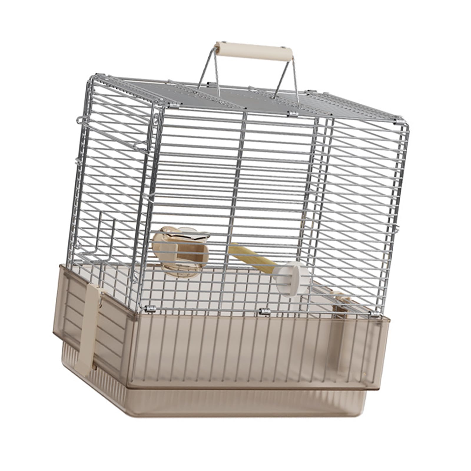 Jaula plegable para mascotas de acero inoxidable 304, ligera y con cerradura segura para facilitar el transporte de aves al aire libre