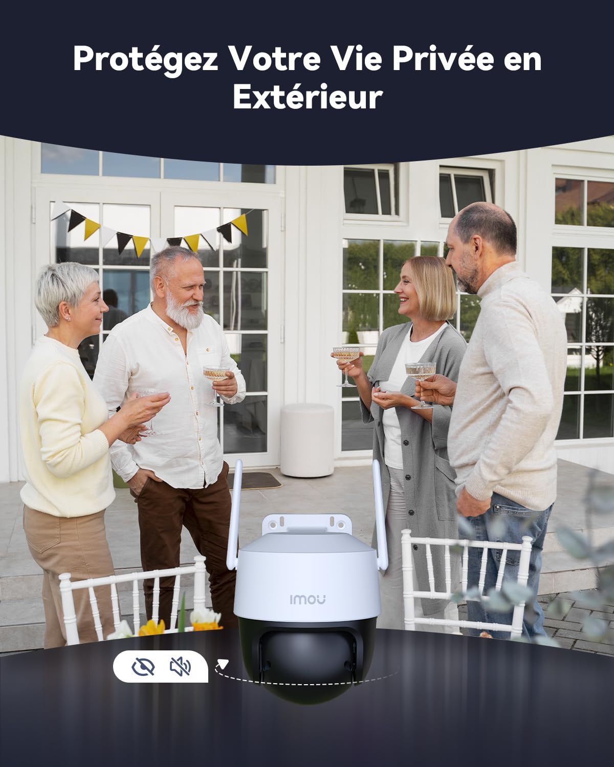 Imou 2K 3MP Caméra Surveillance WiFi Extérieure 360° Vision Nocturne Couleur 30M IP66