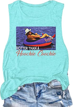 Hotter Than A Hoochie Coochie Country Music Tank Tops Vintage Graphic Summer Workout T Shirts for Women