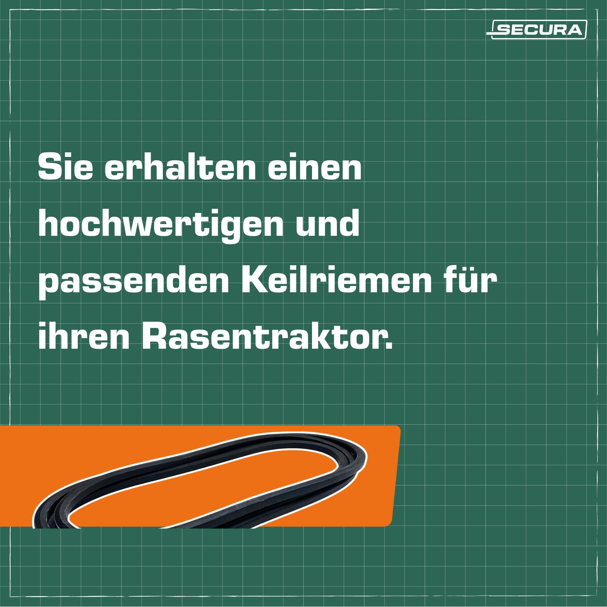 SECURA Keilriemen Mähwerk kompatibel mit Husqvarna: CT130, CT150, CT160, CTH150, CTH151, CTH160, CT170, CT172, CT180 | 584897001, 532169178, 532402009 Rasentraktor