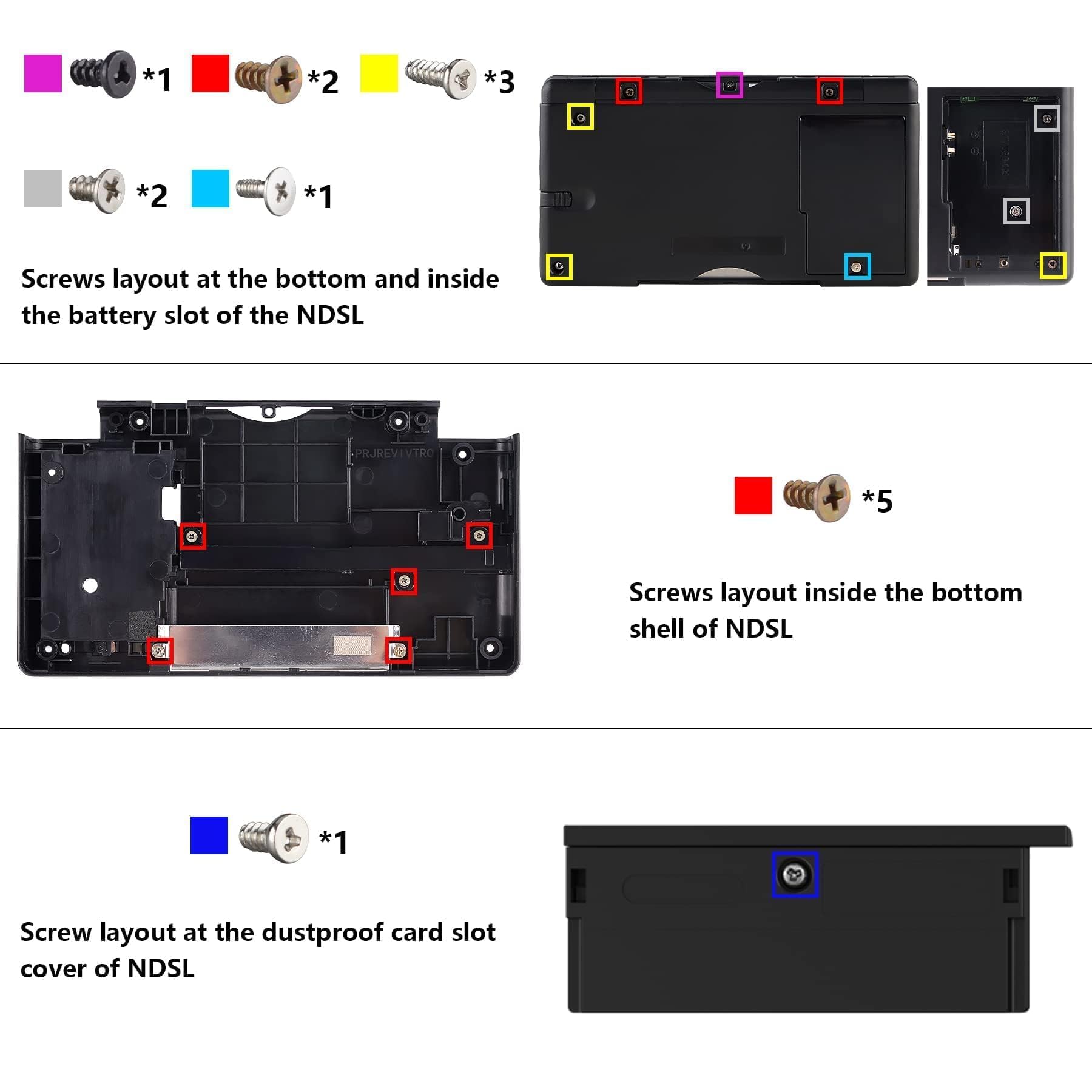 eXtremeRate Carcasa para Nintendo DS Lite Funda Protectora Personalizada Placa Cubierta Completa con Botones y Lente de Pantalla para Nintendo DS Lite NDSL - NO Incluye Consola(La Gran Ola-Negro) — view 8