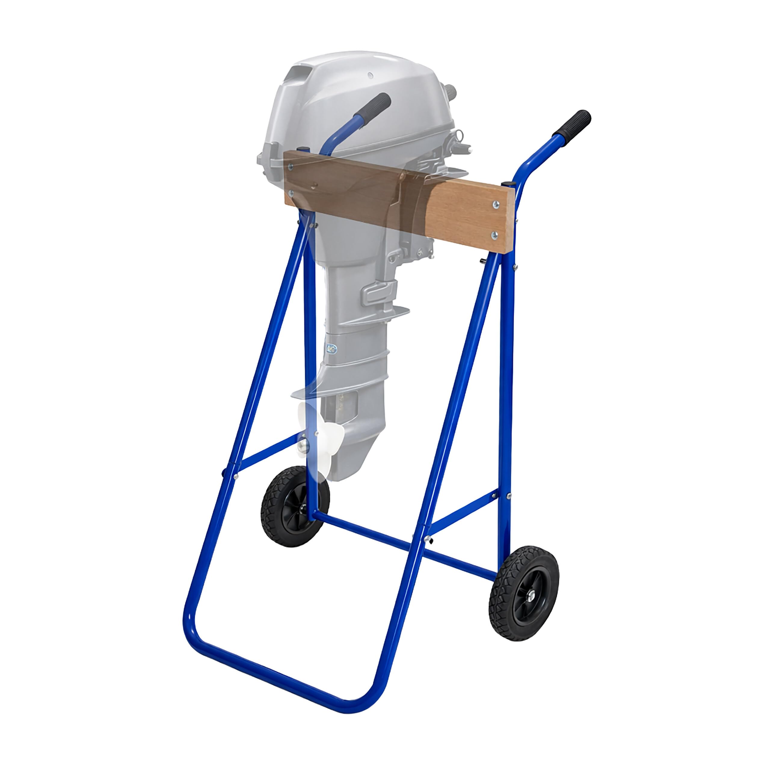 Relaxdays Supporto per Motore Fuoribordo, Carrello per il Trasporto e lo Stoccaggio, in Acciaio, fino a 100 kg, Blu