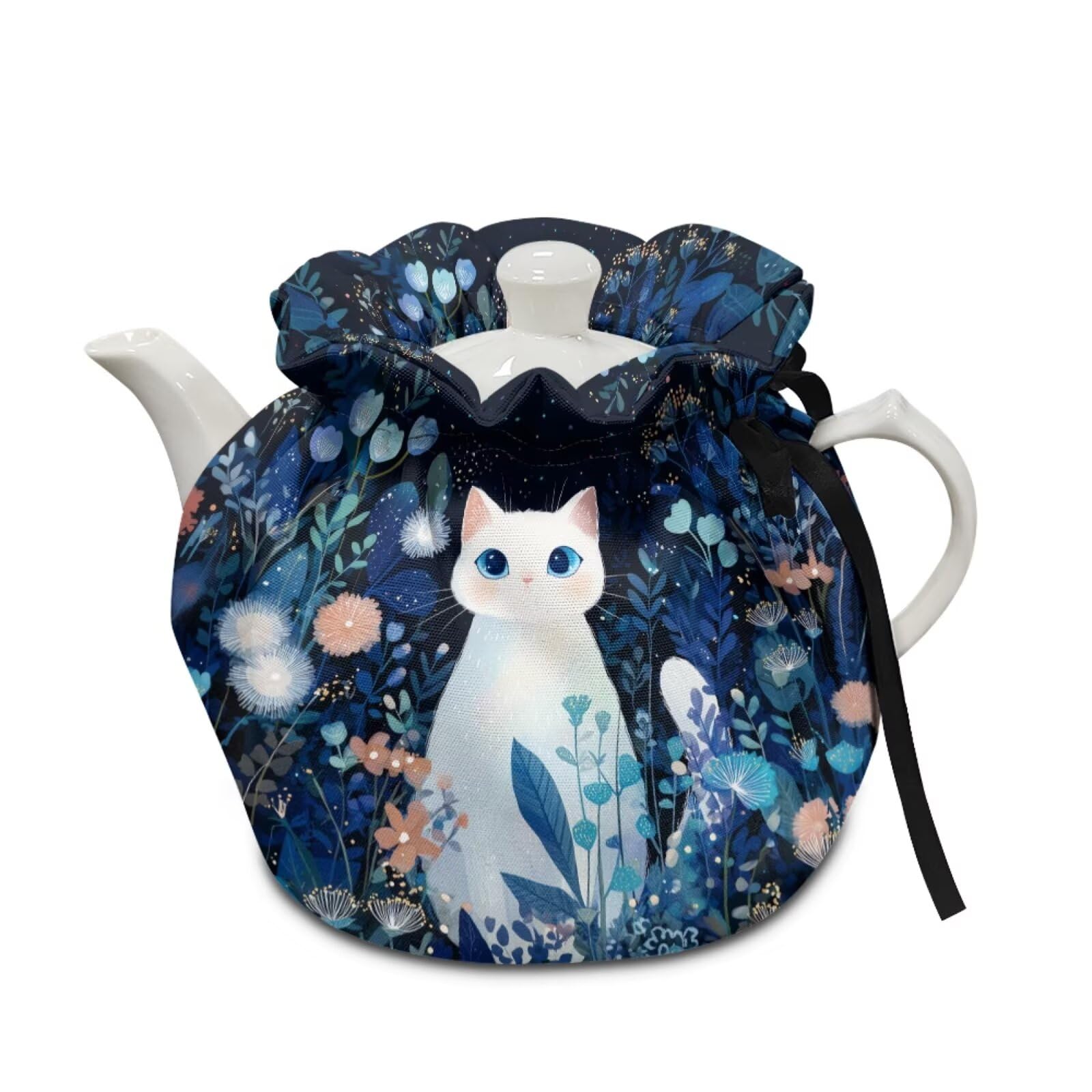 Poceacles Tea Cosy Keep Warm Post Teapot Protective Cover Washable Insulated Tea Kettle Dust Cover for Teapots Breakfast Pot Tabletop Kitchen Accessories