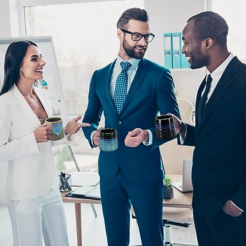 Miniatura 7 de Taza de café grande de cerámica de 15 onzas, hecha a mano, taza de té grande de cerámica para la oficina y el hogar, apta para microondas y