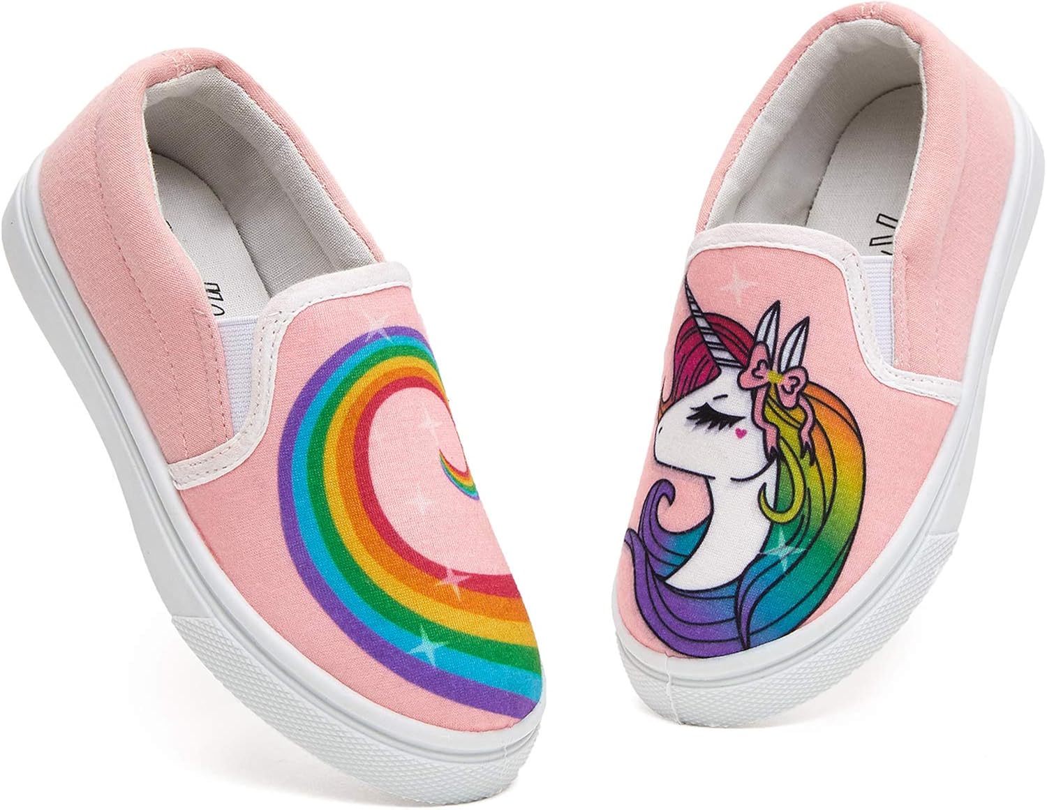 K KomForme Toddler Shoes Girls Slip on Tennis/Walking Shoes Canvas Casual Sneakers for Little Girls