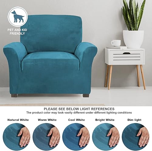 Miniatura 10 de FY FIBER HOUSE Funda de sofá para sofá de 2 cojines, funda de sofá biplaza para sofá biplaza, funda de terciopelo para sala de estar, protector