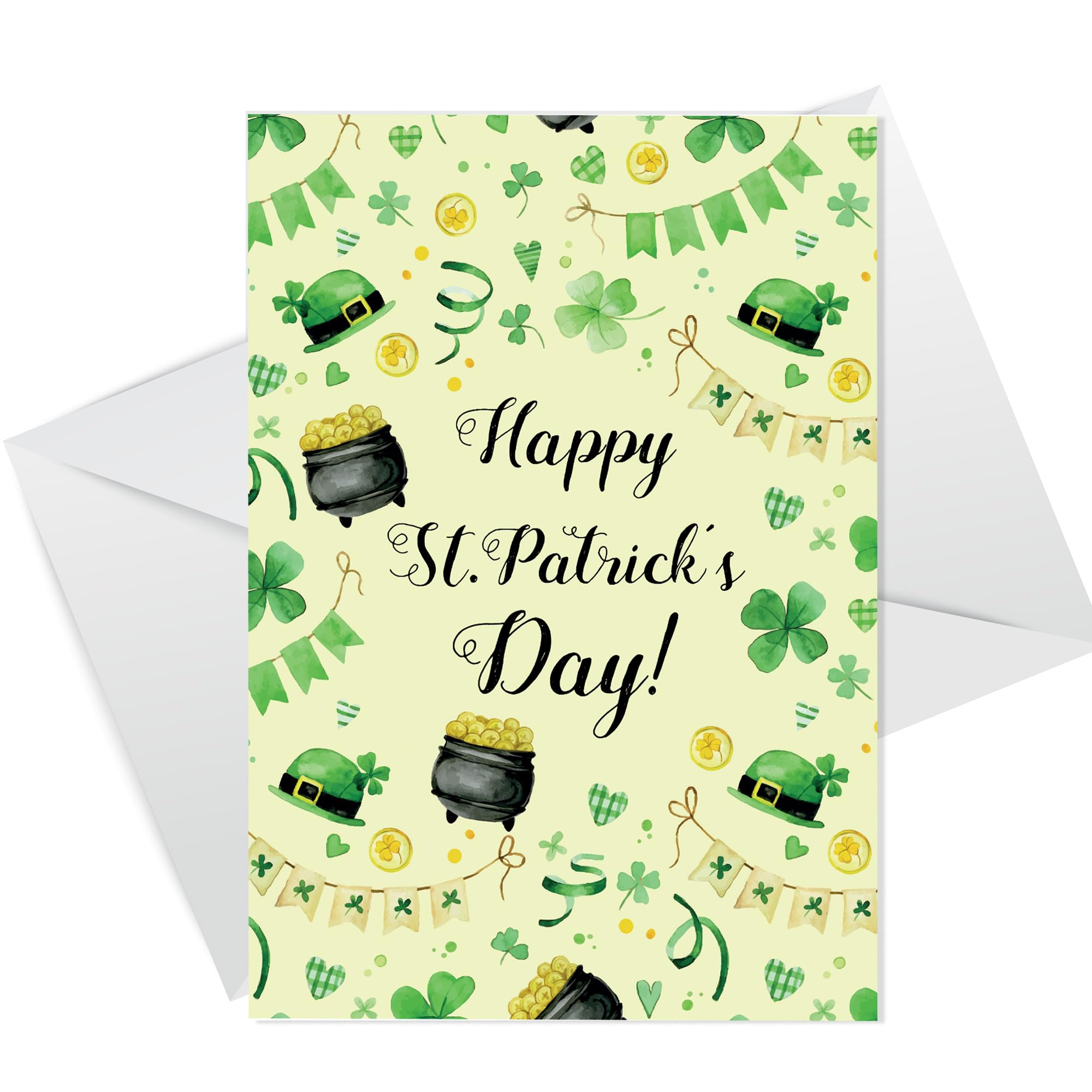 RED OCEAN Happy St.Patrick's Day Card, A6 Greetings Card With White Envelope, St Patricks Day Cards for Friends Family Collegues Kids, Happy St Patrick's Day Card For Him Her