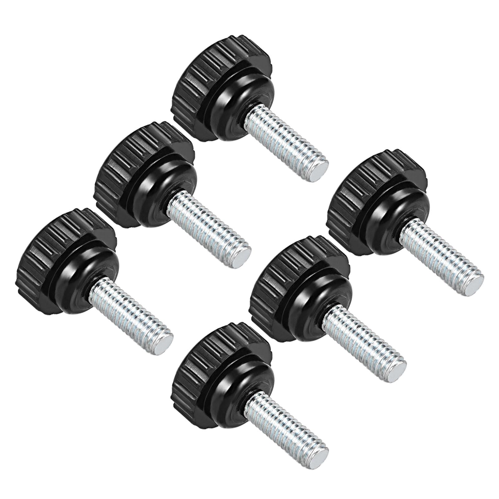 CoCud Knurled Clamping Knobs, M6 x 15mm Male Thread 20mm Head, Thermoset Plastic Thumb Screw Grip Bolt Knobs Black