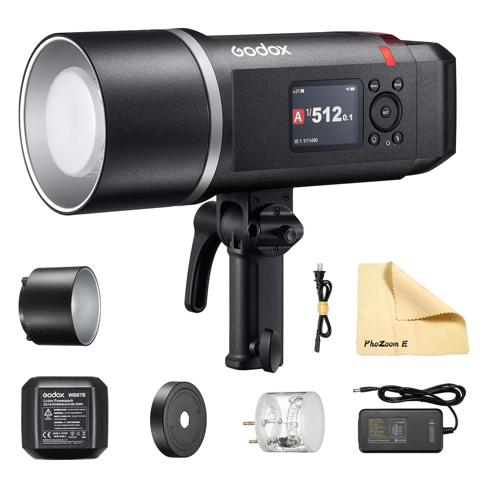 Godox AD600BMII AD600BM II 600Ws GN87 HSS Exterior Outdoor Flash Strobe Monolight,0.01~1.9s Tiempo de Reciclaje,Montura Bowens 10.8V/8940mAh Batería de Litio(Godox AD600BM Actualizado)