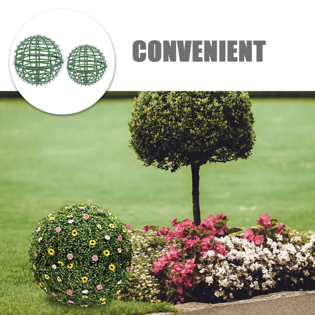 PRETYZOOM 2 Pezzi Palline Verdi in Plastica per Topiaria, Struttura Stabile e Durevole a Forma di Sfera D’erba, Perfette per Decorazioni Matrimonio e Feste
