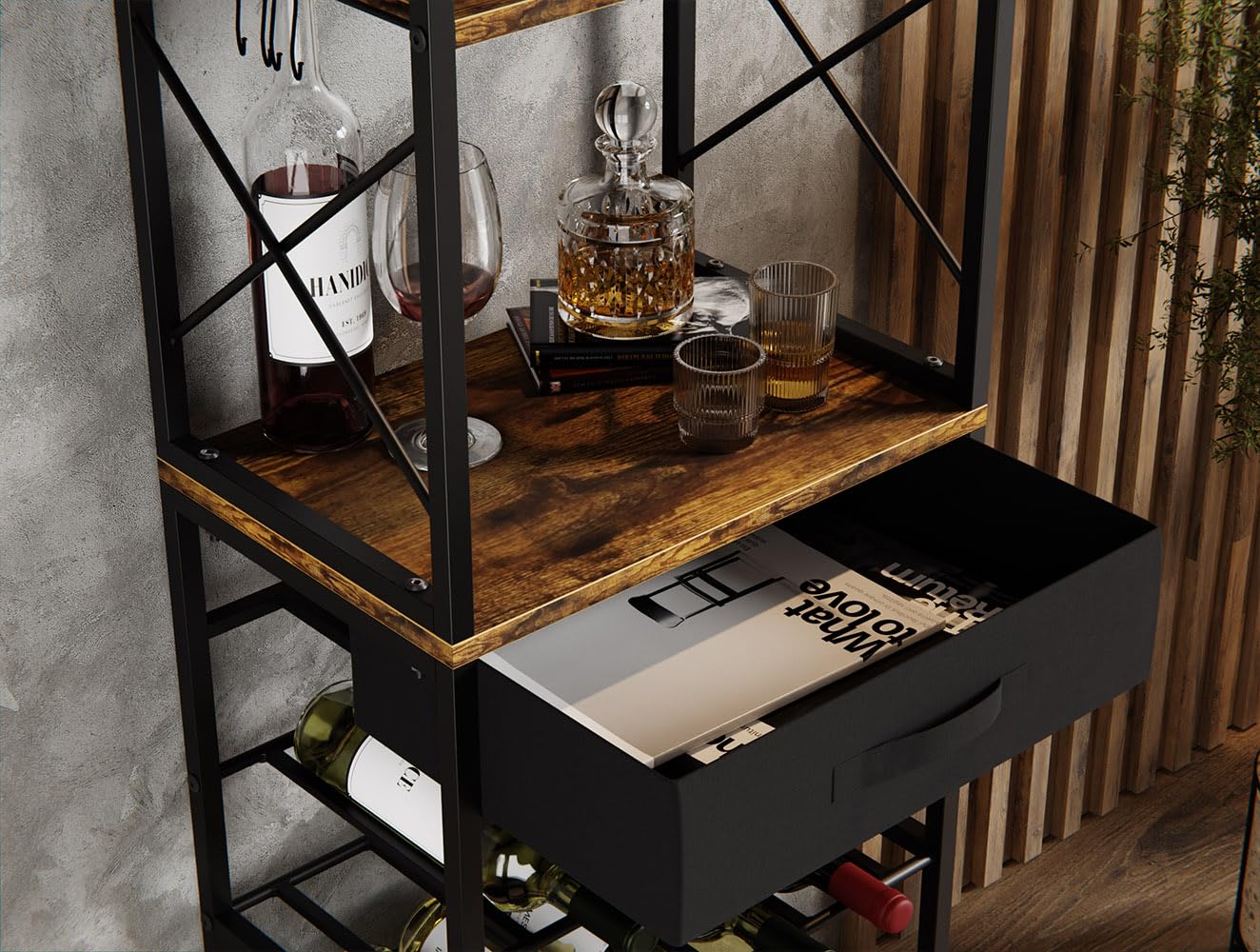 Lenmar, Weinregal aus Metall für Flaschen, 7-30 Flaschen, Wein, Flaschenregal, Kellerregal, Regale, Flaschenhalter Robuste Weinlagerung (LOFT 2-20S)