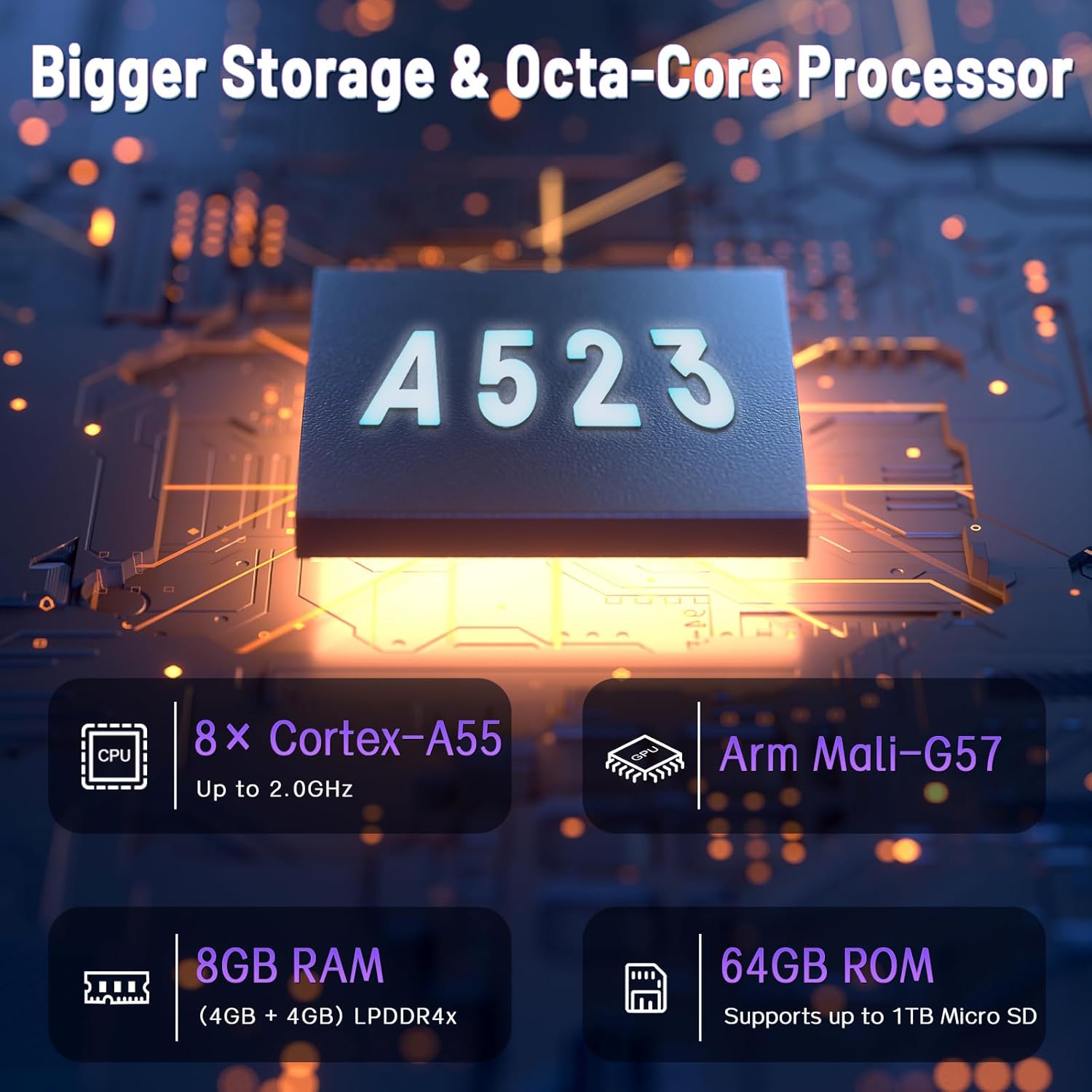 Android Tablet, 10.1 inch Tablet with Case, Android 15 Tablets for Adults, Octa-Core, 8GB RAM 64GB ROM, 1TB Expandable, WiFi 6, GPS, Dual Camera, 5000mAh Battery – Silver