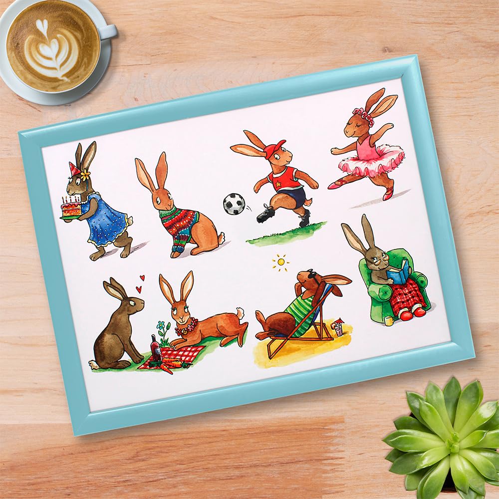 Tamersgifts Cushioned Laptrays Lap Tray TV Dinner Bean Bag Padded Cushion Gift (Sports Rabbit Lap tray) โ image 1