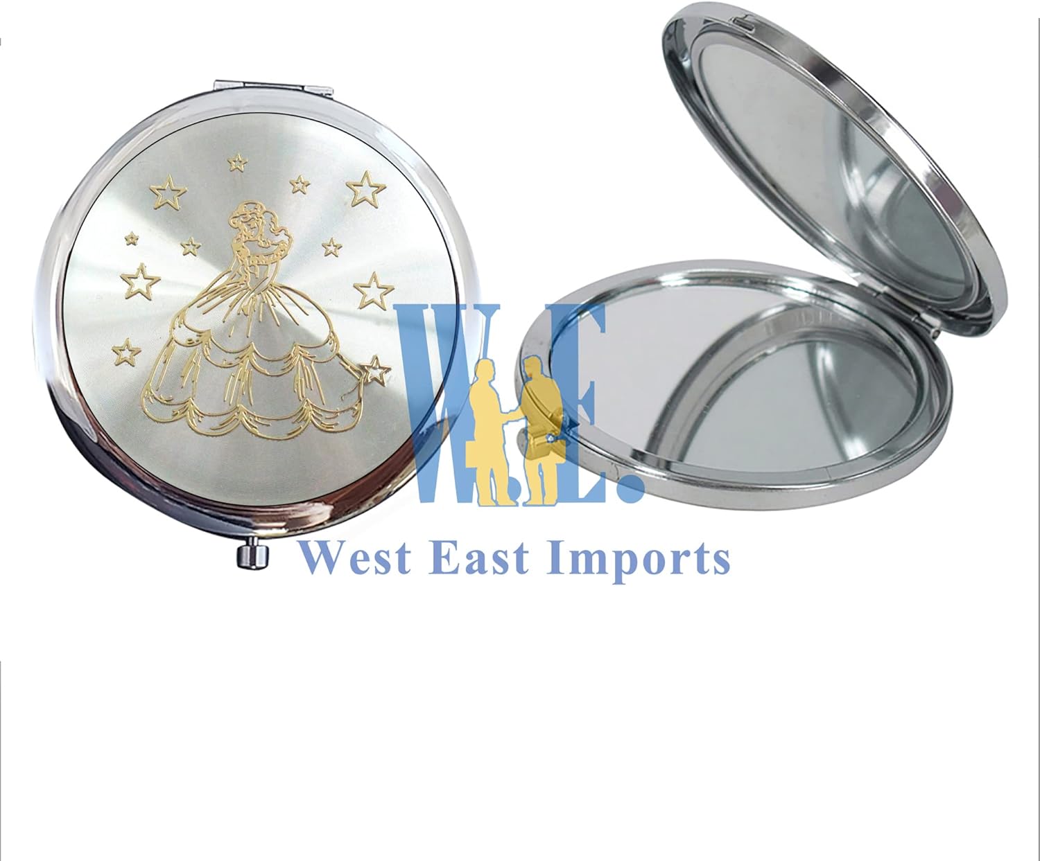 WE Personalized Cinderella Compact Mirror Favors (12 PCS) Pink - Quinceañera/ Sweet 15/ Birthday/ Gifts for Guests