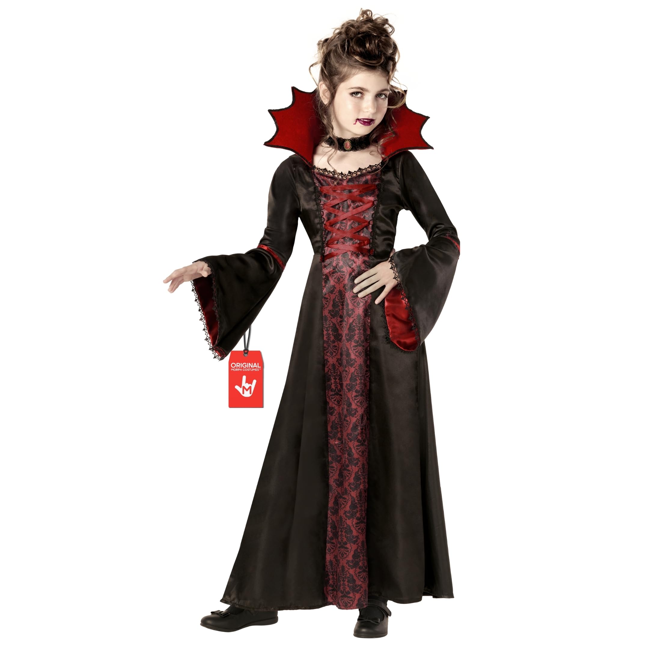 Morph Vampire Costume for Girls - Scary Kids Halloween Vampire Outfit - Spooky Girls Dress Up Costume