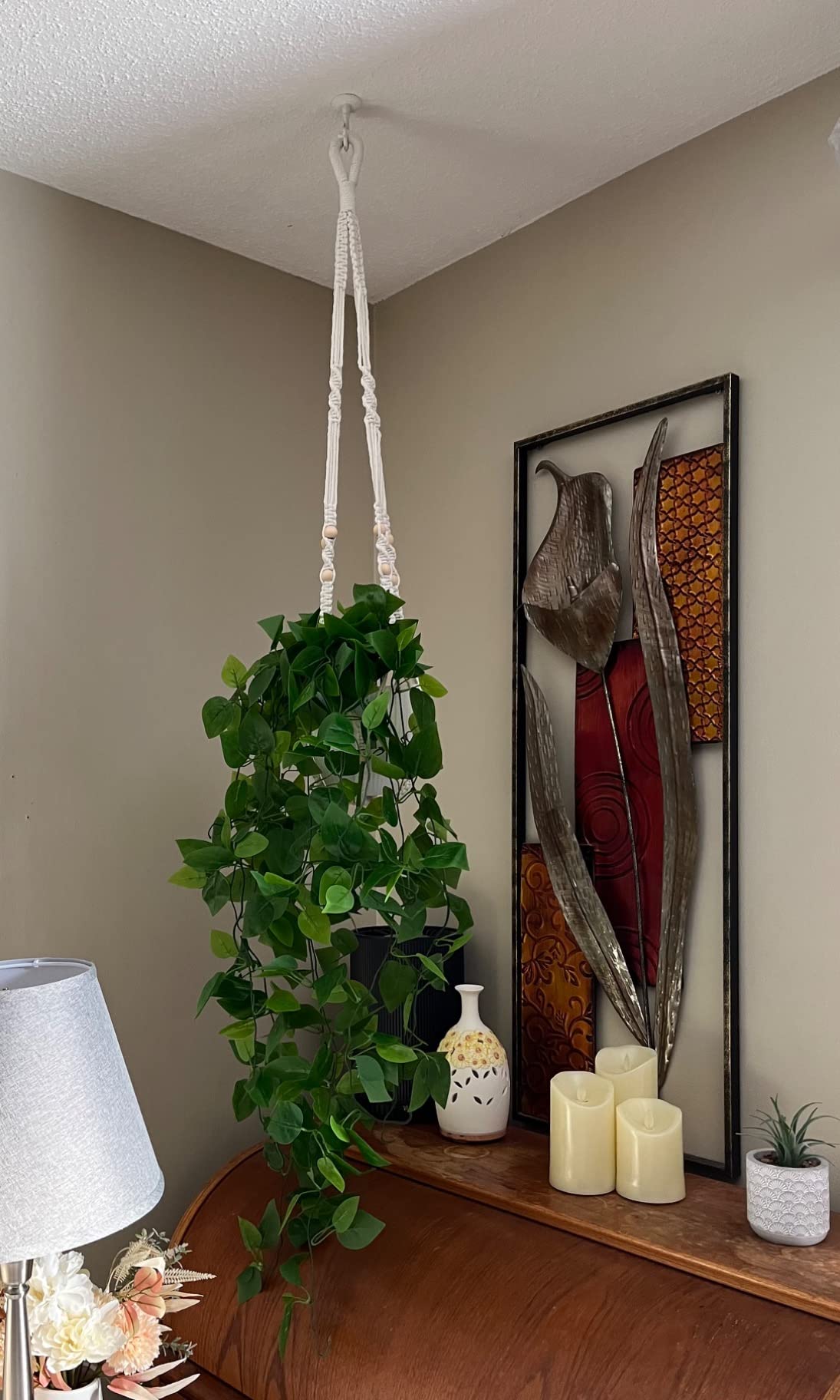 3/mo Finance QCQHDU Fake Hanging Plant with Pot,Artificial Hanging