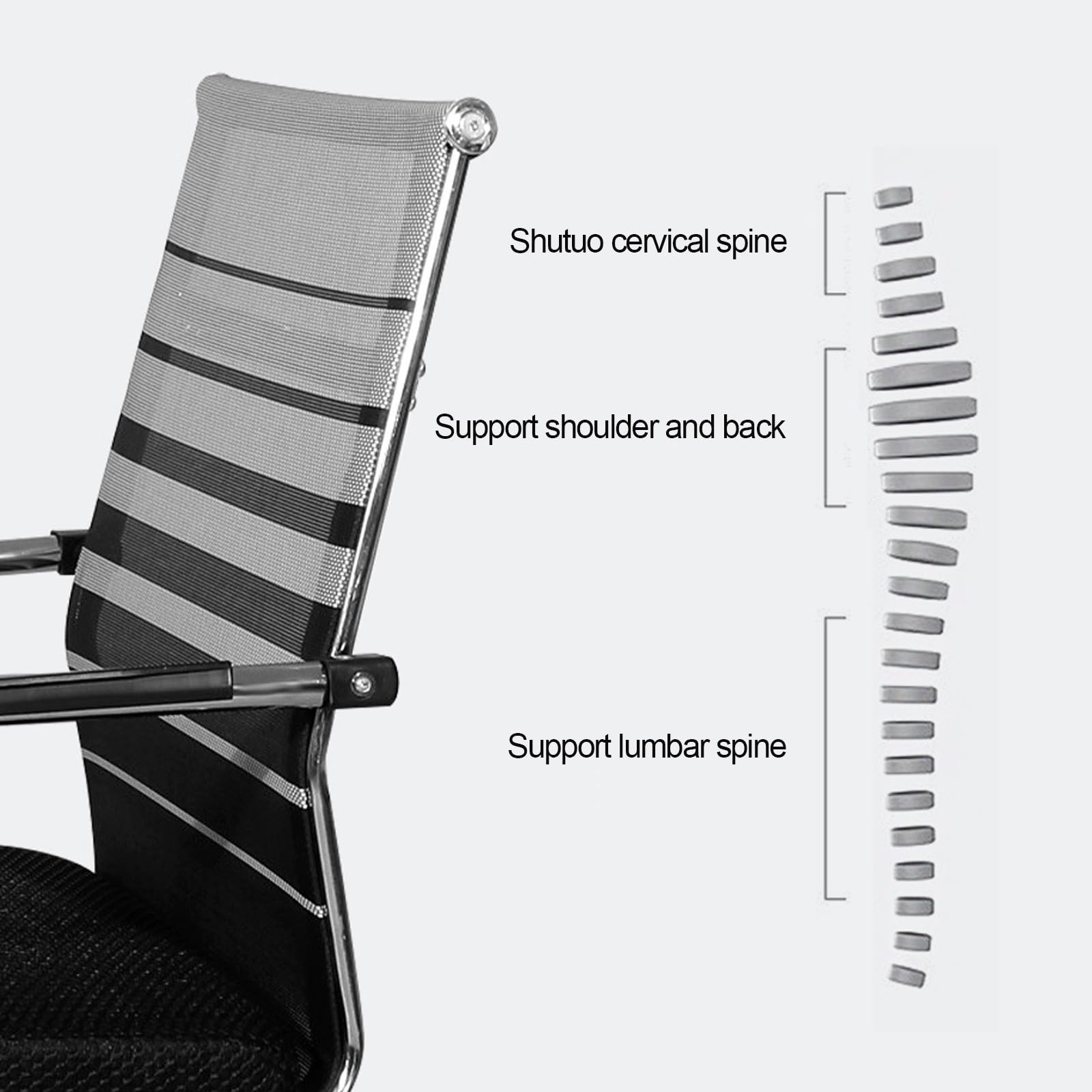Ergonomiczne krzesło biurowe - regulowane krzesło komputerowe dla studentów i pracowników konferencji gier - stylowe i wygodne (kolor: B)