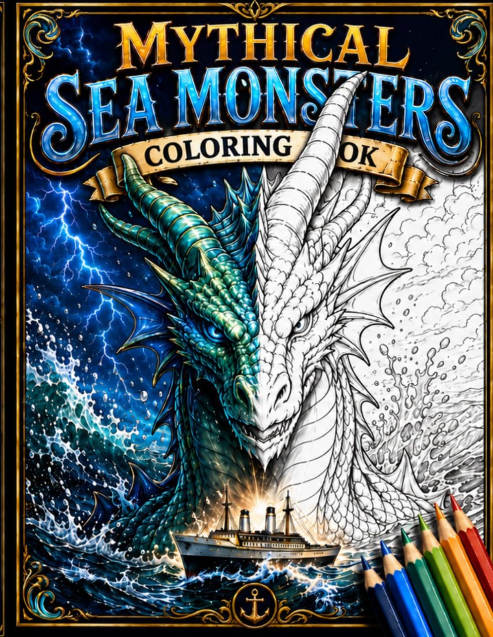 Mythical Sea Monsters Coloring Book (Dragons and Reptiles)