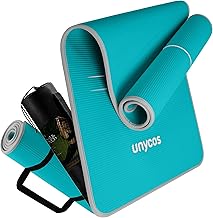 unycos - NBR and Polyester Mat for Yoga, Pilates and Fitness【E-Book, Shoulder Strap and Bag】High Density Non-Slip Mat (10/15mm), Hypoallergenic and Lightweight for Home Sports