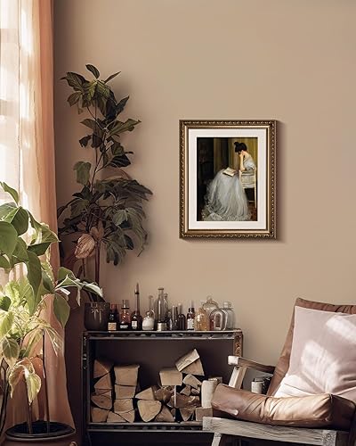 Miniatura 7 de VIYYIEA - Lienzo decorativo de pared con marco dorado, decoración del hogar, imágenes de lectura para dormitorio, baño, retratos, pintura de pared,