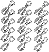 Vista 7 de EXCEART 250 Pcs Necklace Clasp Connector Jewelry Bails Clasps for Jewelry Making Necklaces Silver Sterling Silver Pendant Jewelry Findings Clasps