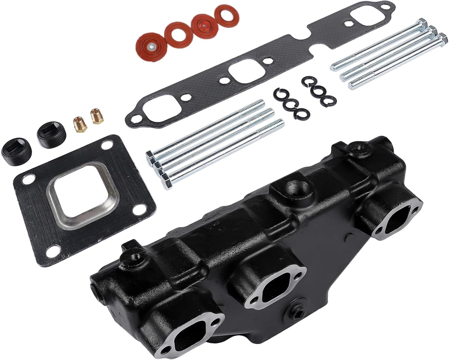 Dry Joint Exhaust Manifold Kit Replacement for 2002-up Mercruiser GM 4.3 V6 Marine Engines 4612, 864612T01, MC-1-864612