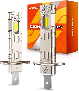 SEALIGHT 2026 Upgraded H1 LED Bulbs, 80,000LM 6500K Cool White Light, H1 Bulb with Advanced Liquid Copper Tube Cooling, 1:1 OEM Size Beam Pattern, No Adapter Needed, Error Free, Pack of 2