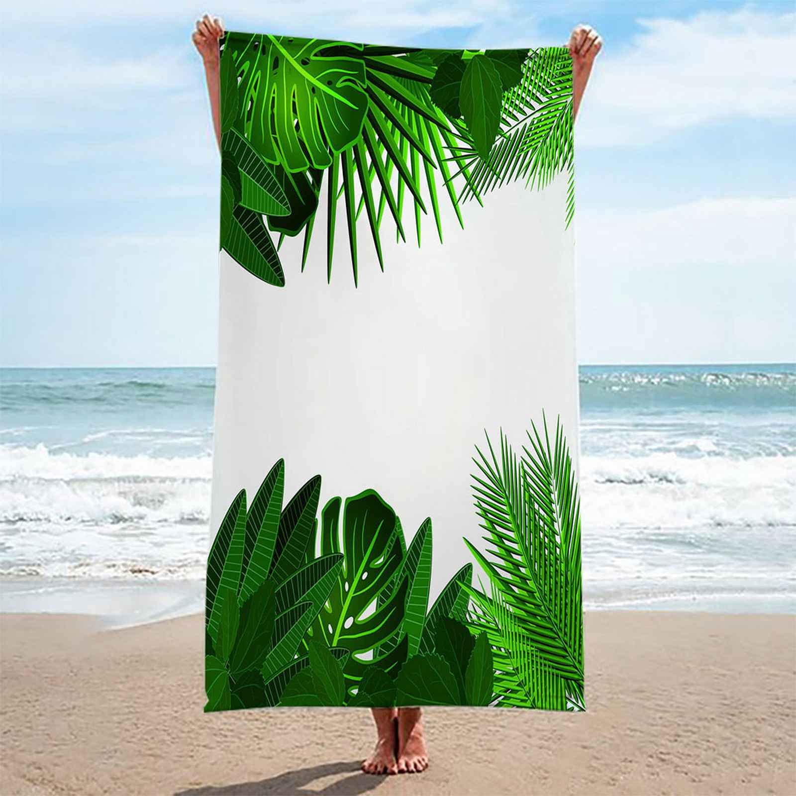 Telo Da Mare 3D Piante Verdi Stampato Asciugamano Da Spiaggia 150x200cm Asciugamano Microfibra Grande Antisabbia Leggero Telo Mare Per Sport Piscina Viaggi In Famiglia Vacanze