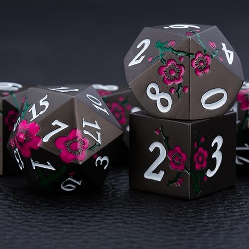 Miniatura 5 de DND - Juego de dados Dungeons and Dragons D20, dados de rayas metálicas con funda de regalo, juegos de dados poliédricos para juegos de mesa, dados