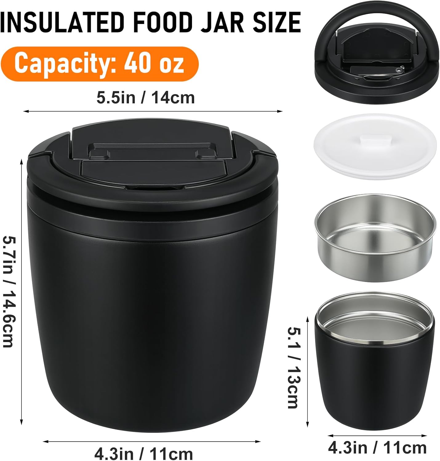 wiwens 40oz Insulated Lunch Containers for Adults Soup Thermo for Hot Food Jar Wide Mouth Leak Proof Vacuum Stainless Steel Thermal Bento Box with Buckle Lid and Spoon