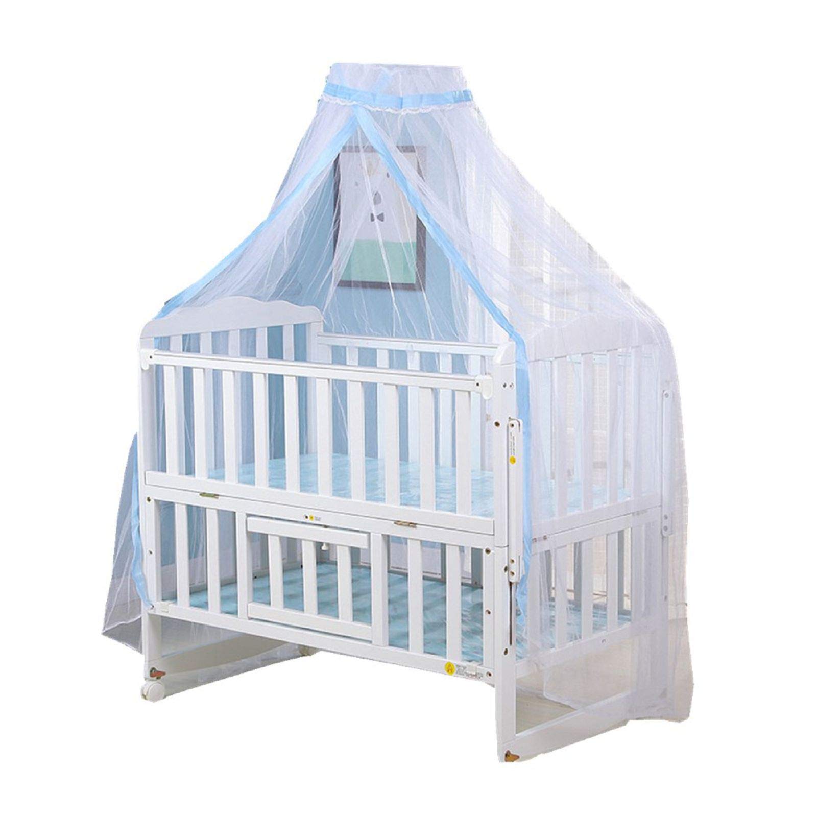 Mosquitera para Cama De Niños Jugando/Lectura, Redondo Malla Cortinas Mosquitera Dosel Tienda, Decoración del Dormitorio, Gran Transpirabilidad,Protección contra Insectos,Encaje Azul